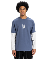 The Quiksilver Mens Mercury Layer Long Sleeve T-Shirt in Vintage Indigo