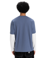 The Quiksilver Mens Mercury Layer Long Sleeve T-Shirt in Vintage Indigo