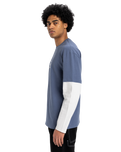 The Quiksilver Mens Mercury Layer Long Sleeve T-Shirt in Vintage Indigo