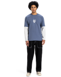 The Quiksilver Mens Mercury Layer Long Sleeve T-Shirt in Vintage Indigo