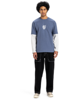The Quiksilver Mens Mercury Layer Long Sleeve T-Shirt in Vintage Indigo