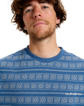The Quiksilver Mens Tilebloom T-Shirt in Vintage Indigo