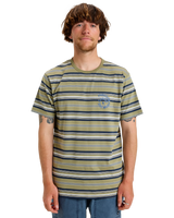 The Quiksilver Mens Tengha Stripe T-Shirt in Aloe Tengha