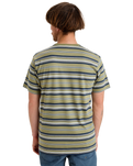 The Quiksilver Mens Tengha Stripe T-Shirt in Aloe Tengha