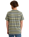 The Quiksilver Mens Tengha Stripe T-Shirt in Aloe Tengha