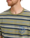 The Quiksilver Mens Tengha Stripe T-Shirt in Aloe Tengha