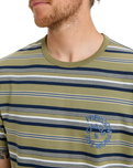The Quiksilver Mens Tengha Stripe T-Shirt in Aloe Tengha