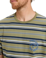 The Quiksilver Mens Tengha Stripe T-Shirt in Aloe Tengha