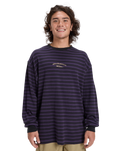 The Quiksilver Mens Mercury Old Hoops Long Sleeve T-Shirt in Purple Velvet