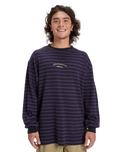 The Quiksilver Mens Mercury Old Hoops Long Sleeve T-Shirt in Purple Velvet