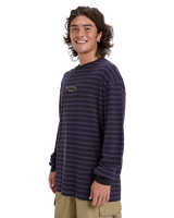 The Quiksilver Mens Mercury Old Hoops Long Sleeve T-Shirt in Purple Velvet