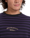 The Quiksilver Mens Mercury Old Hoops Long Sleeve T-Shirt in Purple Velvet