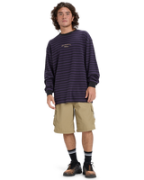 The Quiksilver Mens Mercury Old Hoops Long Sleeve T-Shirt in Purple Velvet