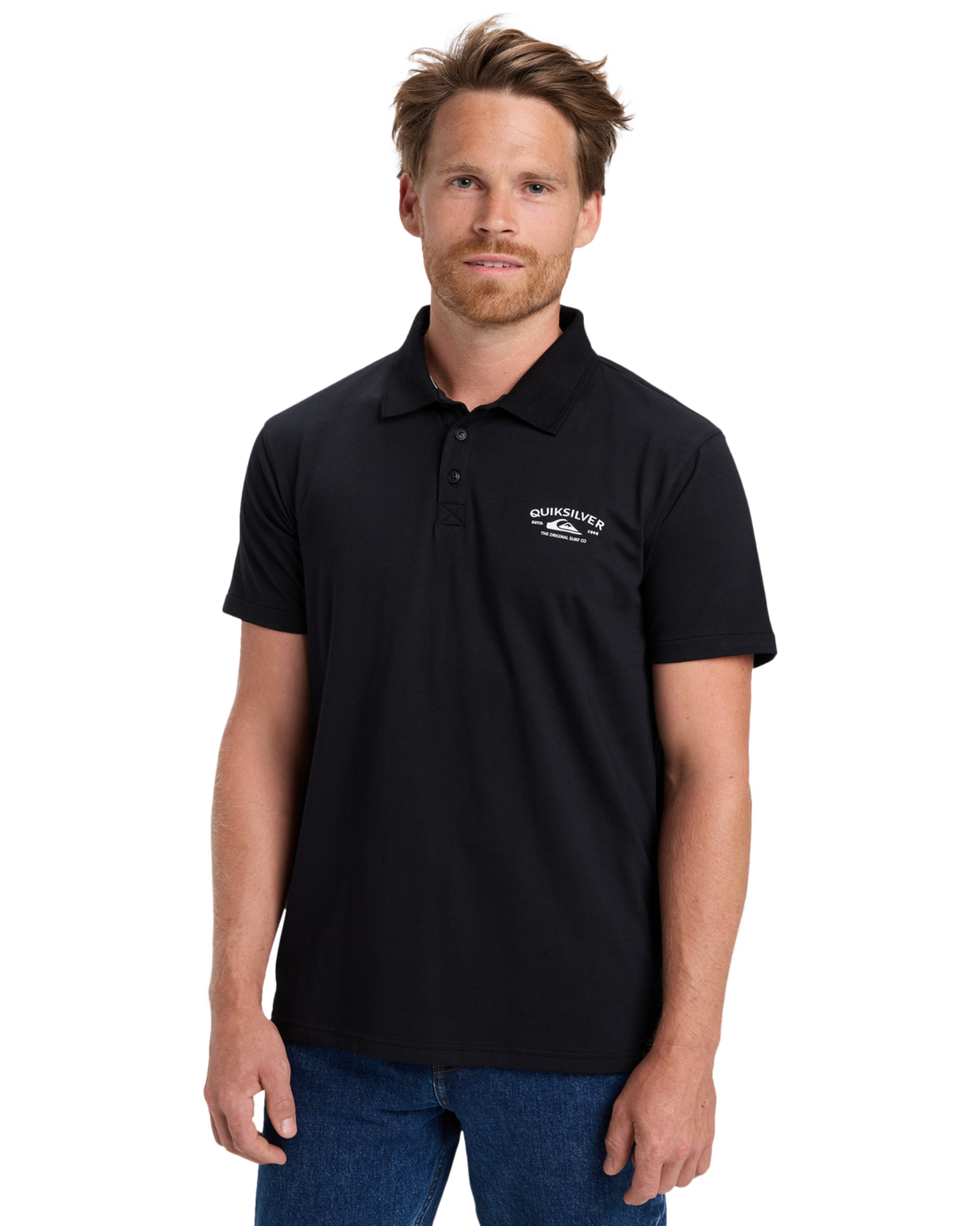 The Quiksilver Mens Stretch Polo Shirt in Black