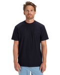 The Quiksilver Mens Slub Roundneck T-Shirt in Dark Navy