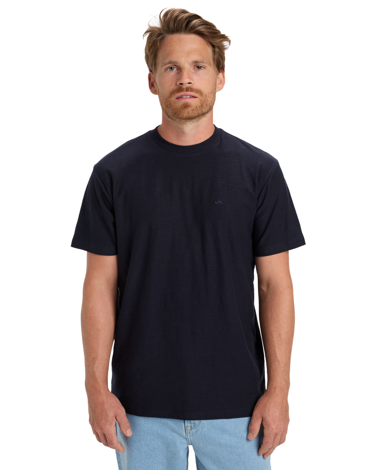 The Quiksilver Mens Slub Roundneck T-Shirt in Dark Navy