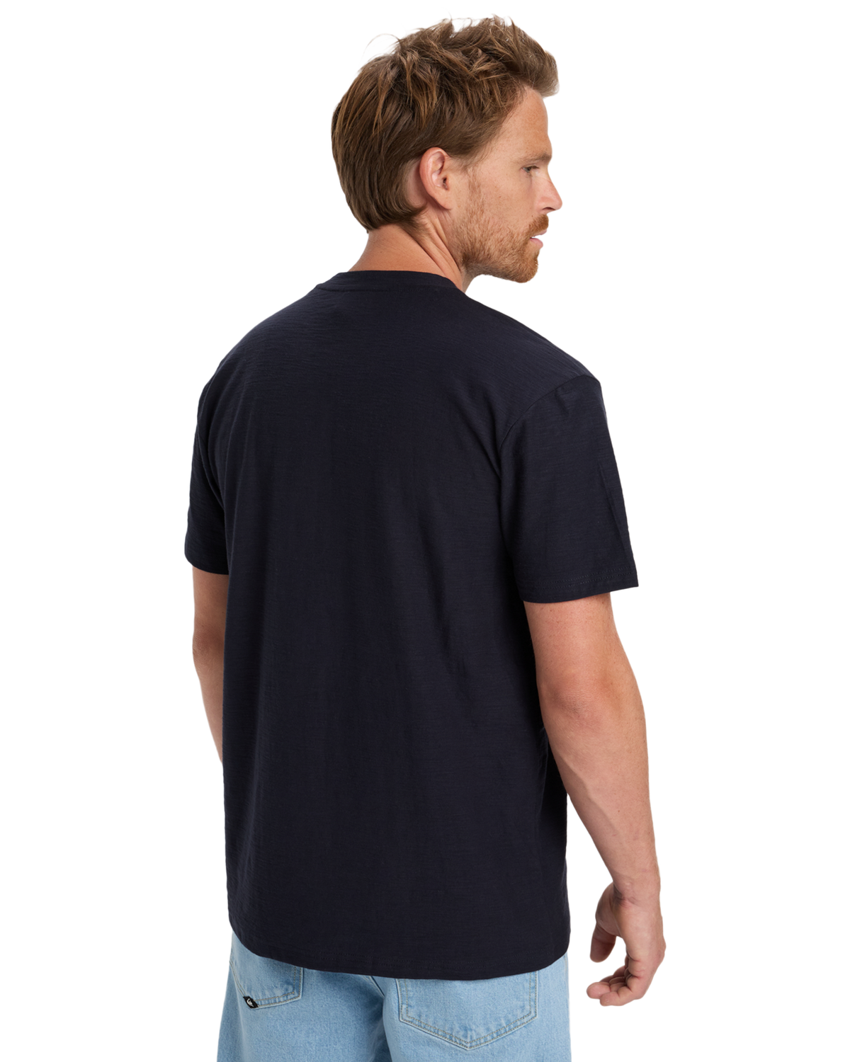 The Quiksilver Mens Slub Roundneck T-Shirt in Dark Navy
