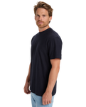 The Quiksilver Mens Slub Roundneck T-Shirt in Dark Navy