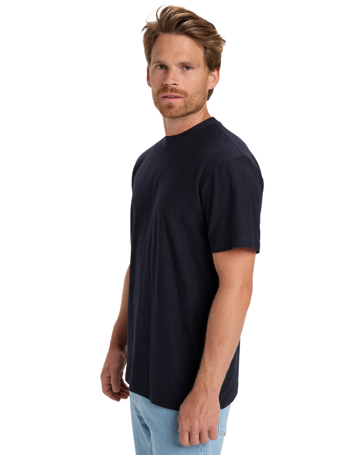 The Quiksilver Mens Slub Roundneck T-Shirt in Dark Navy