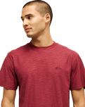 The Quiksilver Mens Slub Roundneck T-Shirt in Oxblood Red
