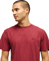 The Quiksilver Mens Slub Roundneck T-Shirt in Oxblood Red