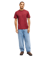 The Quiksilver Mens Slub Roundneck T-Shirt in Oxblood Red