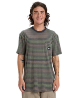 The Quiksilver Mens Onyx Stripe T-Shirt in Fallen Rock Onyx Stripe
