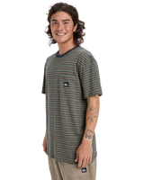The Quiksilver Mens Onyx Stripe T-Shirt in Fallen Rock Onyx Stripe