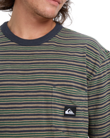 The Quiksilver Mens Onyx Stripe T-Shirt in Fallen Rock Onyx Stripe