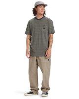 The Quiksilver Mens Onyx Stripe T-Shirt in Fallen Rock Onyx Stripe