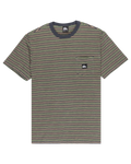 The Quiksilver Mens Onyx Stripe T-Shirt in Fallen Rock Onyx Stripe