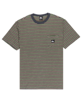 The Quiksilver Mens Onyx Stripe T-Shirt in Fallen Rock Onyx Stripe