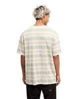 The Quiksilver Mens Birdwood Jacquard T-Shirt in Peyote Heritage Stripe Jacquard