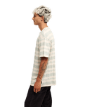 The Quiksilver Mens Birdwood Jacquard T-Shirt in Peyote Heritage Stripe Jacquard
