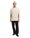 The Quiksilver Mens Birdwood Jacquard T-Shirt in Peyote Heritage Stripe Jacquard