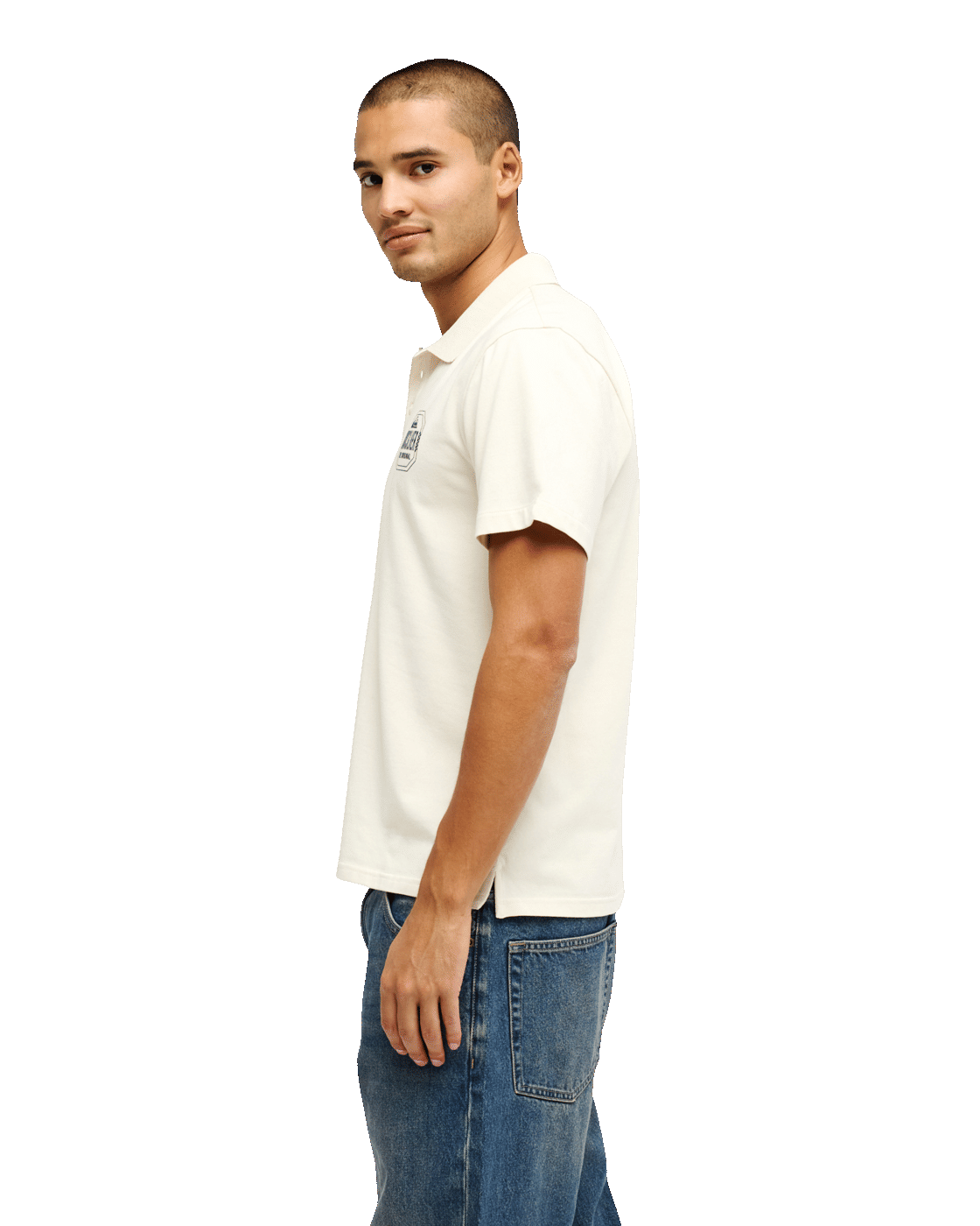 The Quiksilver Mens Stretch Polo Shirt in Bone White