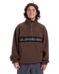 The Quiksilver Mens Omni Sherpa Fleece Jacket in Chocolate Brown