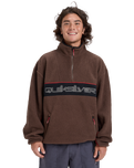 The Quiksilver Mens Omni Sherpa Fleece Jacket in Chocolate Brown