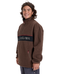 The Quiksilver Mens Omni Sherpa Fleece Jacket in Chocolate Brown