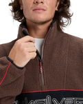 The Quiksilver Mens Omni Sherpa Fleece Jacket in Chocolate Brown