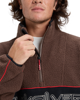 The Quiksilver Mens Omni Sherpa Fleece Jacket in Chocolate Brown