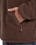 The Quiksilver Mens Omni Sherpa Fleece Jacket in Chocolate Brown