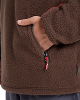 The Quiksilver Mens Omni Sherpa Fleece Jacket in Chocolate Brown