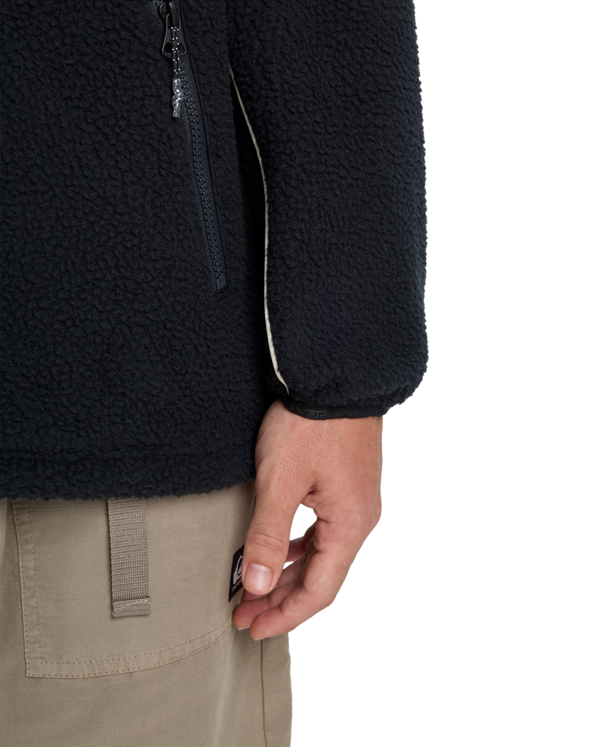 The Quiksilver Mens Omni Sherpa Fleece Jacket in Black