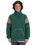The Quiksilver Mens Clean Coast Block Fleece Jacket in Trekking Green