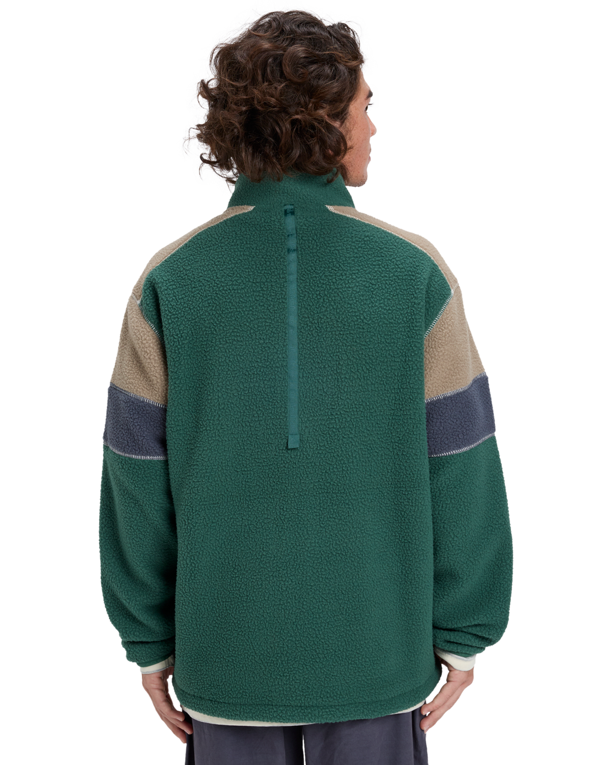 The Quiksilver Mens Clean Coast Block Fleece Jacket in Trekking Green