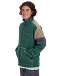 The Quiksilver Mens Clean Coast Block Fleece Jacket in Trekking Green