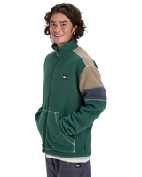 The Quiksilver Mens Clean Coast Block Fleece Jacket in Trekking Green