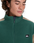 The Quiksilver Mens Clean Coast Block Fleece Jacket in Trekking Green