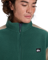 The Quiksilver Mens Clean Coast Block Fleece Jacket in Trekking Green